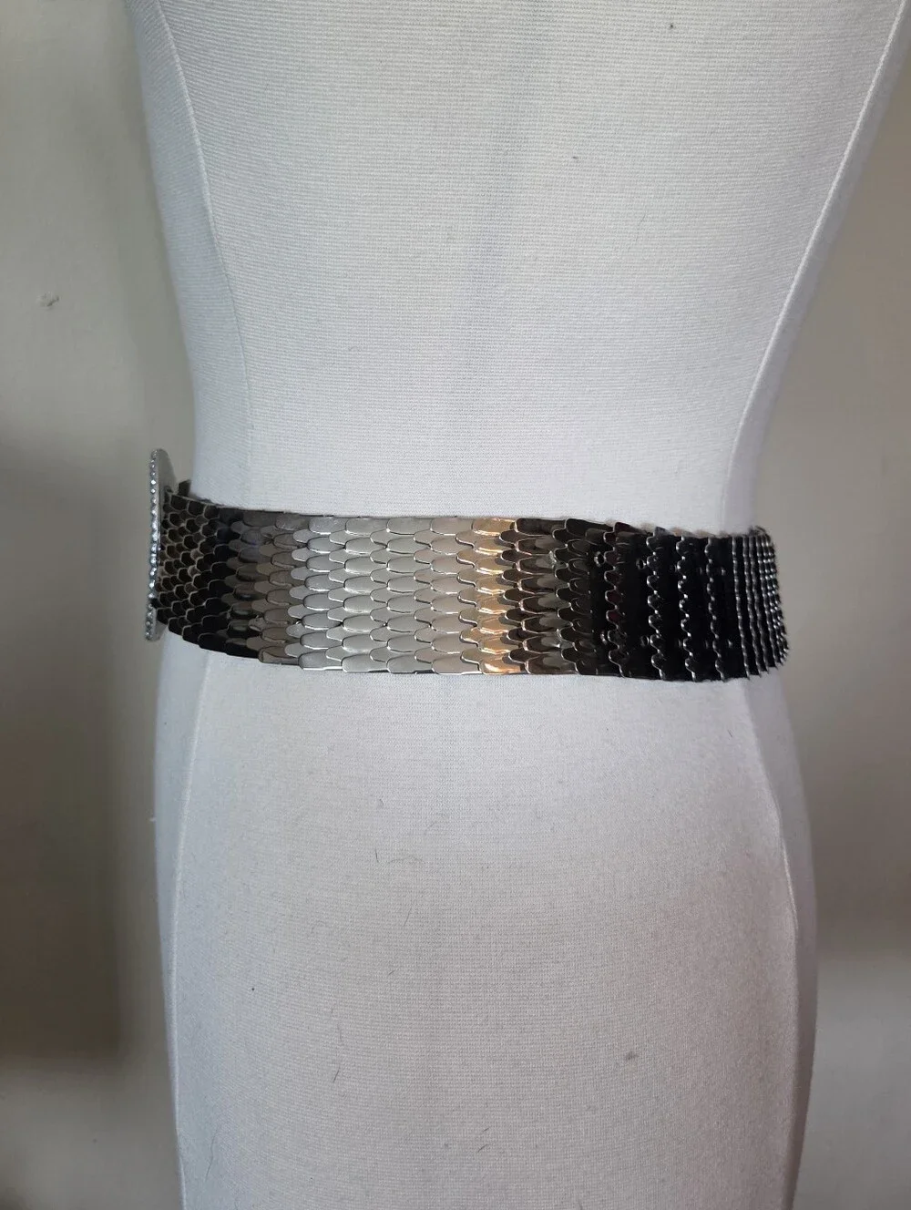 Vintage Silver Metallic Statement Belt